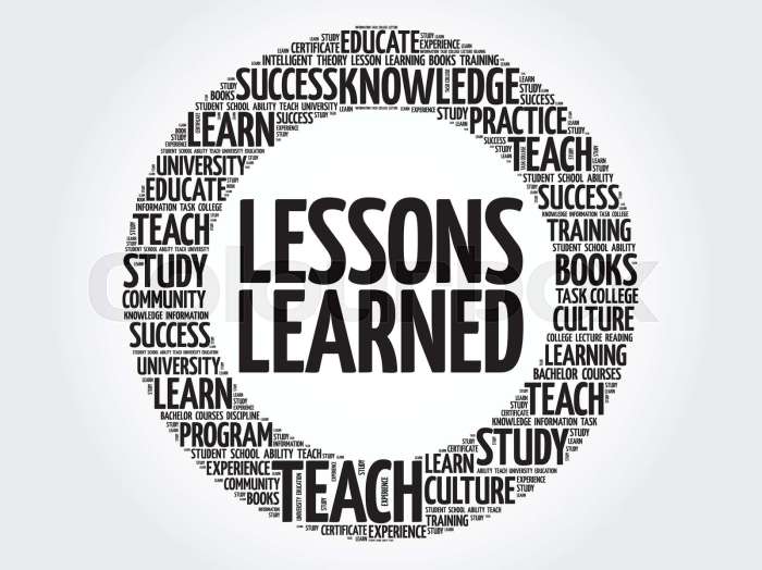 Lessons learned from failure