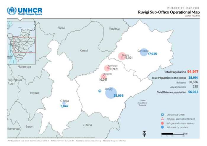 Document - Ruyigi Sub-Office Operational Map - 31 May 2023