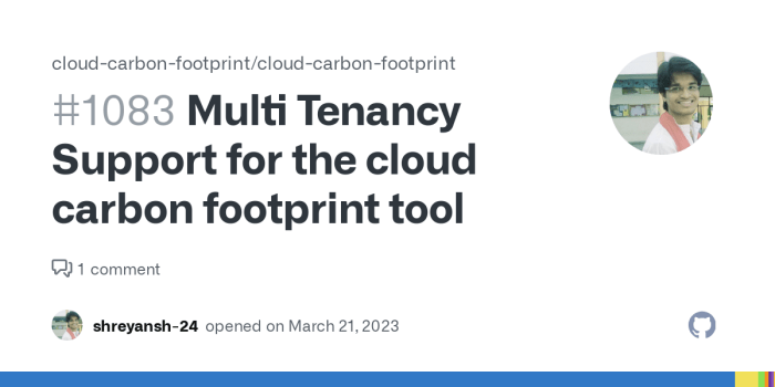 Multi Tenancy Support for the cloud carbon footprint tool · Issue #1083 ...