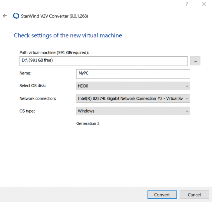 P2V migration (Physical to Virtual): Disk2VHD VS StarWind V2V Converter